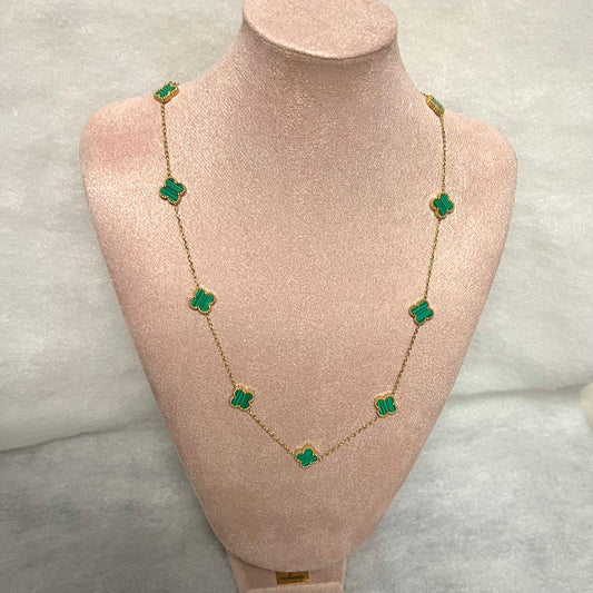 Necklace Clovers Green